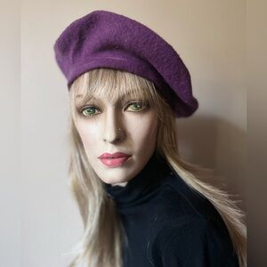 Purple Parkhurst Wool Beret Hat